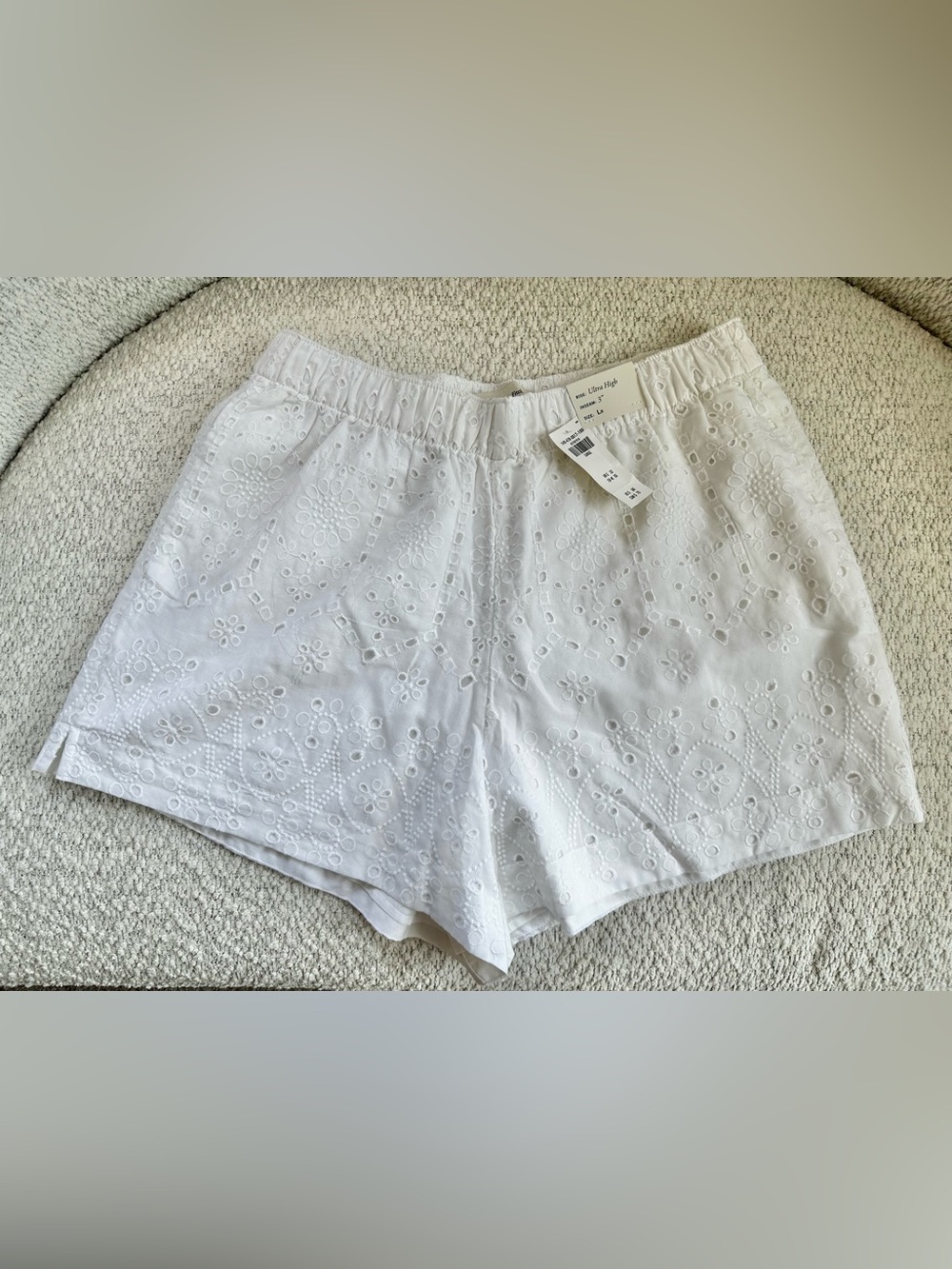 NWT Abercrombie White Eyelet High-Waist Shorts